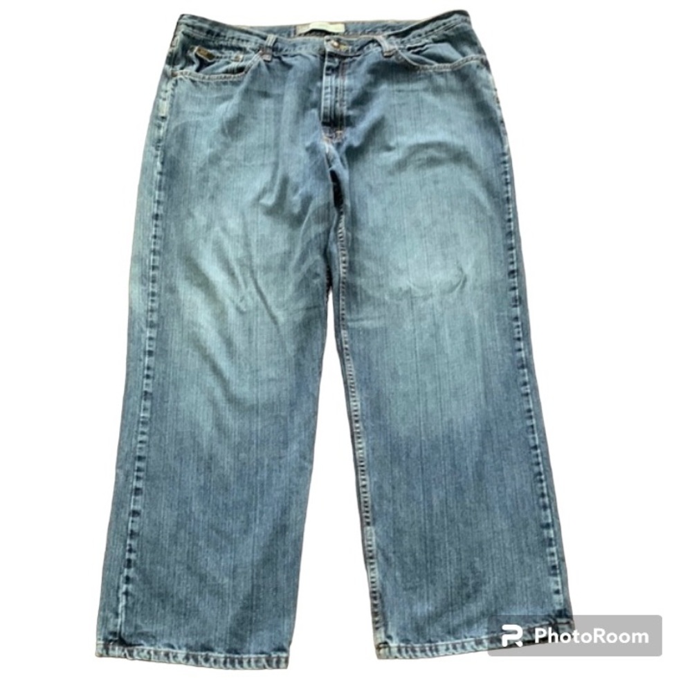 LEE MENS DENIM JEANS PREMIUM RELAXED STRAIGHT LEG CLASSIC BLUE 42 x 30